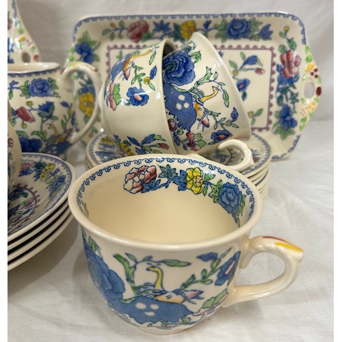 138 - Masons Ironstone 1930's Part Tea Service. ' Regency ' Pattern. c.4475. Reg Num. 821349 comprising ca... 