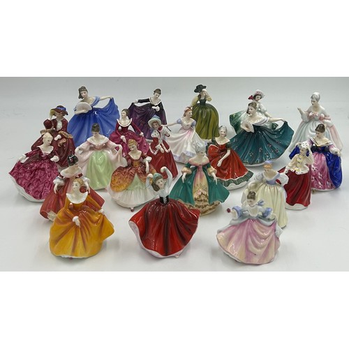 127 - A collection of 22 miniature Royal Doulton figurines, Rebecca HN 3414, Top of the Hill HN 3499, Kirs... 