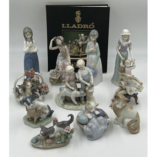 131 - A quantity of Lladro and Nao figurines to include LLadro Hawaiian girl Aloha No.5496,  Recital Balle... 