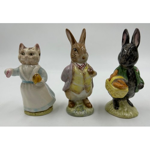 112 - Beswick Beatrix Potter figures to include Sir Issac Newton Little Black Rabbit, Mrs Rabbit and Bunni... 