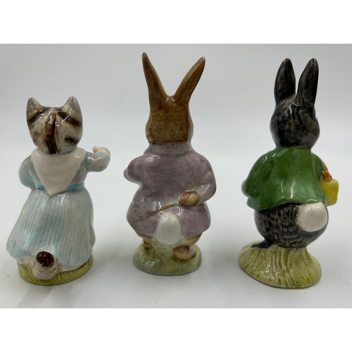 112 - Beswick Beatrix Potter figures to include Sir Issac Newton Little Black Rabbit, Mrs Rabbit and Bunni... 