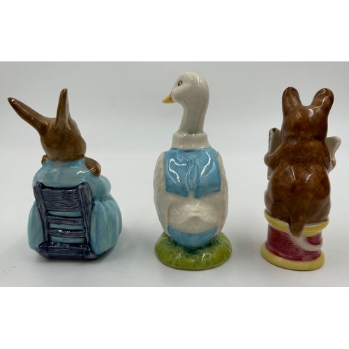 112 - Beswick Beatrix Potter figures to include Sir Issac Newton Little Black Rabbit, Mrs Rabbit and Bunni... 