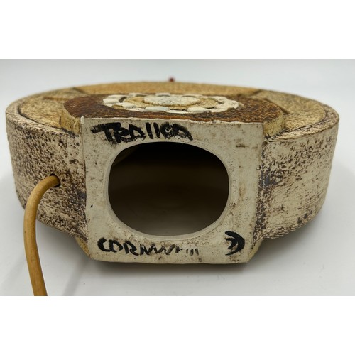 114 - Troika Pottery Wheel Lamp with geometric relief motifs. Signed to base Troika Cornwall. Ht to top of... 