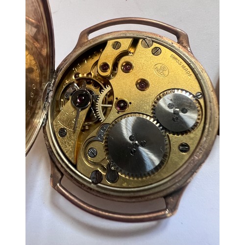 800 - A 9ct gold cased watch. Marked S & Co. 

Winds and goes. Lacking second hand. Missing crystal.