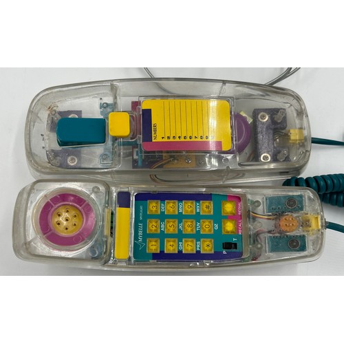 1331 - A miscellany to include a circa 1990's Mybelle Spotlight 753 illuminating transparent telephone, a B... 