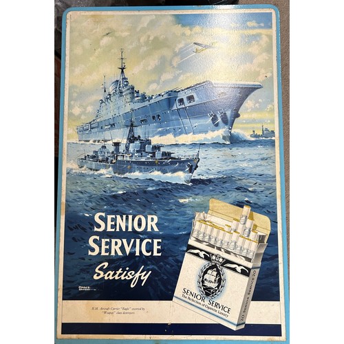 1236 - A vintage advertising poster on board for ‘Senior Service’ Size 77cm x 52cm.