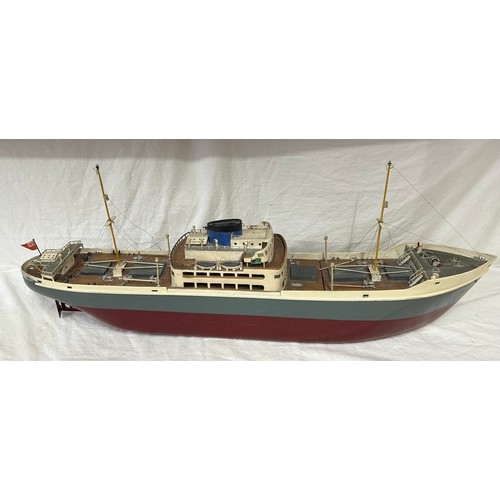 1342 - A 20thC scratch built model of the frigate 'Taranaki', with a stand. 93cm l x 15cm w.