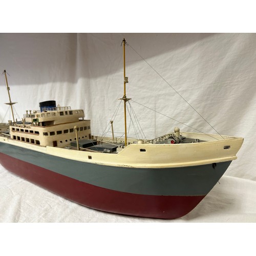 1342 - A 20thC scratch built model of the frigate 'Taranaki', with a stand. 93cm l x 15cm w.