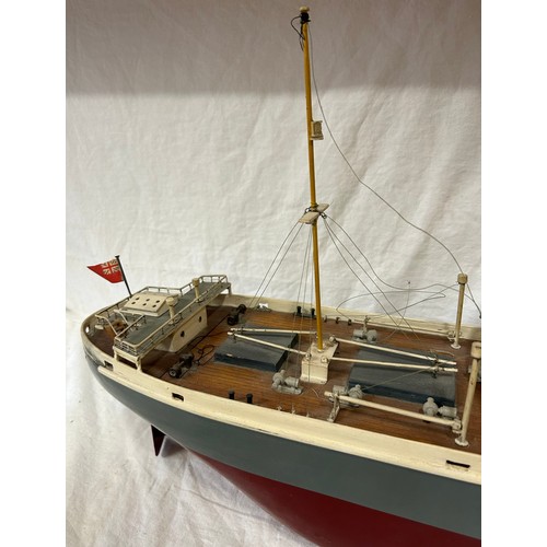 1342 - A 20thC scratch built model of the frigate 'Taranaki', with a stand. 93cm l x 15cm w.