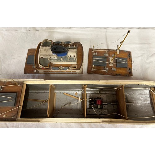 1342 - A 20thC scratch built model of the frigate 'Taranaki', with a stand. 93cm l x 15cm w.