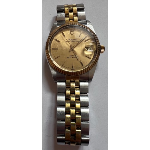 794 - A Tudor Prince Oysterdate rotor self-winding bi-metal date wristwatch. Rolex crown and case. 

In go... 