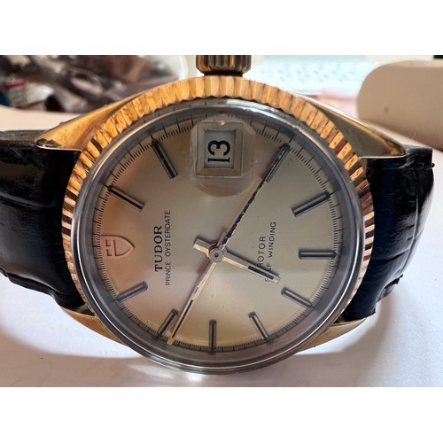 795 - A Tudor Prince Oysterdate rotor self-winding bi-metal date wristwatch with 14k bezel. Rolex crown an... 