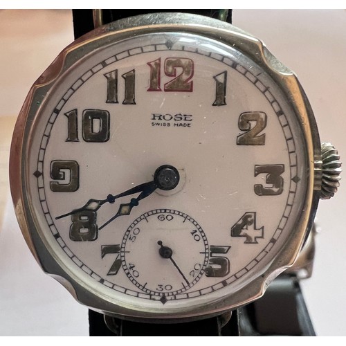 783 - Two military wristwatches to include Pinnacle silver military trench watch and a WWI Rose officers t... 