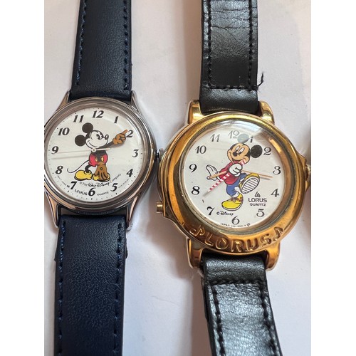 786 - Watches and pocket watch to include 2 x Disney Lorus Mickey mouse watches, a Mickey Mouse Bradley po... 