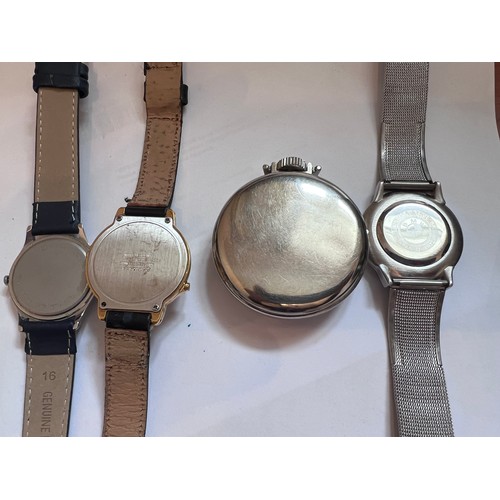 786 - Watches and pocket watch to include 2 x Disney Lorus Mickey mouse watches, a Mickey Mouse Bradley po... 