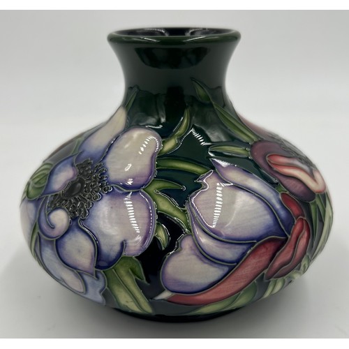 102 - A Moorcroft Pottery squat vase  decorated in the 'Anemone Tribute' pattern after Emma Bossons, dated... 