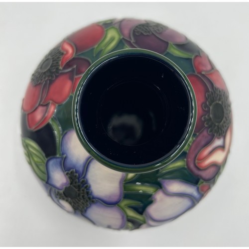 102 - A Moorcroft Pottery squat vase  decorated in the 'Anemone Tribute' pattern after Emma Bossons, dated... 