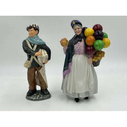 105 - A collection of 6 Royal Doulton figurines to include 'The Carpenter' HN 2678, 'The Toymaster' HN 225... 