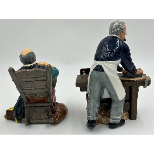 105 - A collection of 6 Royal Doulton figurines to include 'The Carpenter' HN 2678, 'The Toymaster' HN 225... 