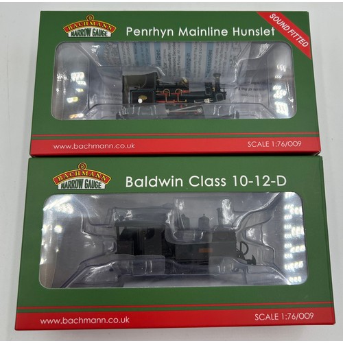 1213 - Two Bachmann Narrow Gauge OO9 gauge, 391-028 baldwin class 10-12-d 'Hummy' ashover light railway bla... 