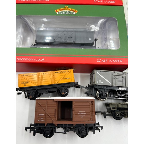 1233 - Three boxed Bachmann 393-026 Bogie Goods Van Nocton Estates, 2 x 393-053 De Class Open Bogie Wagon W... 