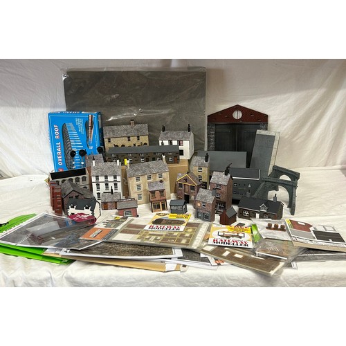 1234 - A collection of scratch built buildings for a model railway together with other building accessories... 