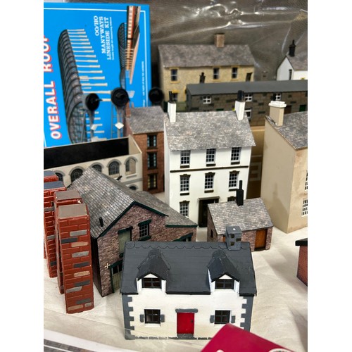 1234 - A collection of scratch built buildings for a model railway together with other building accessories... 