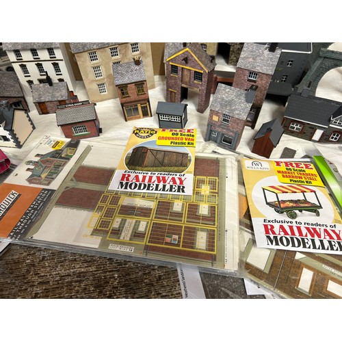 1234 - A collection of scratch built buildings for a model railway together with other building accessories... 