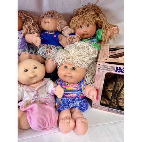 1205 - A collection of eight Cabbage Patch dolls together with a Mattel Boglins Flurp in original box.