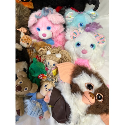 1203 - A collection of soft toys to include Keel, Brush a Love by Matchbox, Ty Beanie Babies, Anne Geddis, ... 