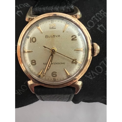 771 - A 1950's Bulova Self Winding gold plated and stainless steel gentleman's wristwatch. With Bulova cas... 