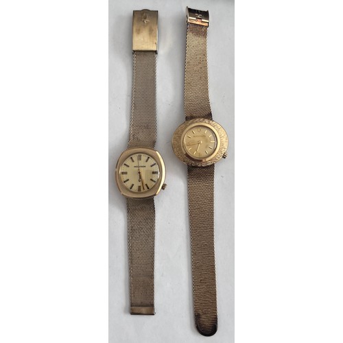 765 - Two vintage Bulova Accutron quartz 10K gold filled cased wristwatches on gold plated bracelets, one ... 