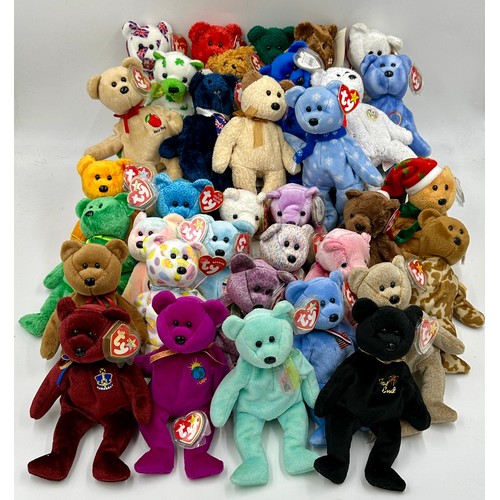 1198 - A collection of Beanie Babies all with original labels to include Jack, Clover, Teddy, England x2, S... 