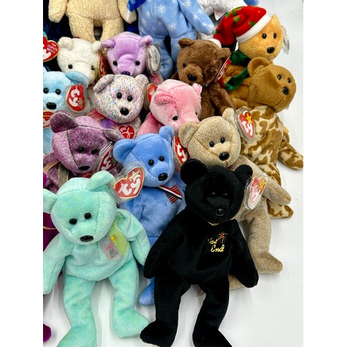 1198 - A collection of Beanie Babies all with original labels to include Jack, Clover, Teddy, England x2, S... 