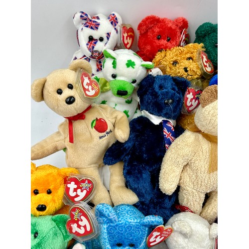 1198 - A collection of Beanie Babies all with original labels to include Jack, Clover, Teddy, England x2, S... 