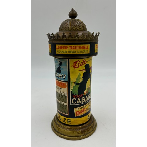 1361 - A French 1930's Art Deco brass cigarette dispenser made in the shape of an iconic Moorish style Pari... 