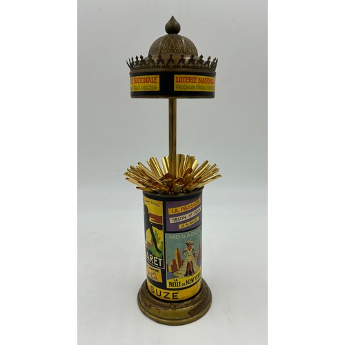 1361 - A French 1930's Art Deco brass cigarette dispenser made in the shape of an iconic Moorish style Pari... 