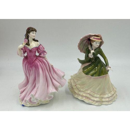 86 - Ten Royal Doulton figurines: Figure of the Year 1998 HN4041 Rebecca, 2003 Elizabeth HN4426, 1995 HN3... 