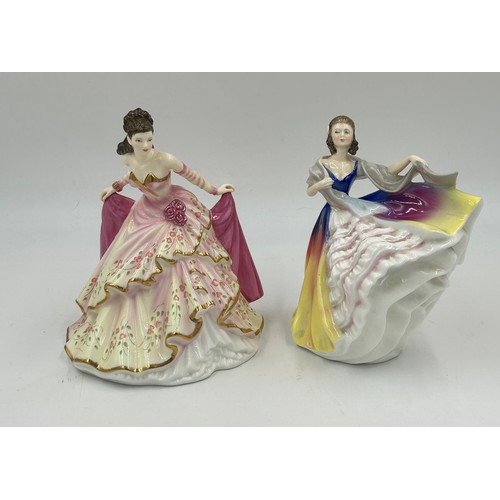 86 - Ten Royal Doulton figurines: Figure of the Year 1998 HN4041 Rebecca, 2003 Elizabeth HN4426, 1995 HN3... 