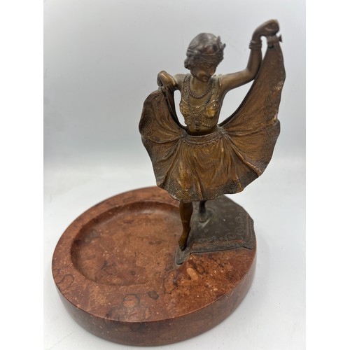 1363 - A 19thC Franz Bergman (Austrian/American 1861-1936) bronze figure depicting an exotic dancer. The sk... 