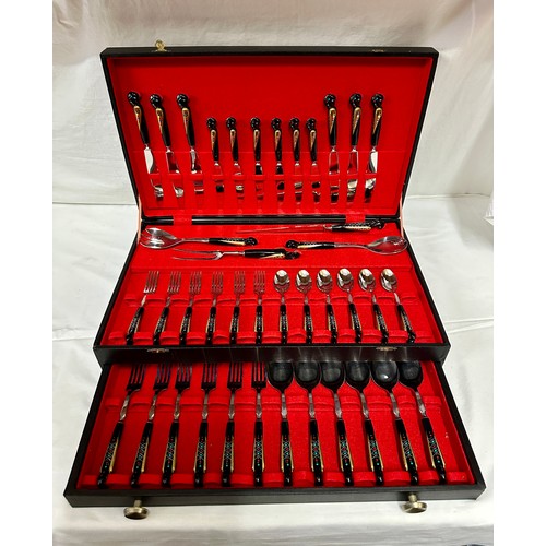 1364 - A vintage cased 12 piece Jezzine Phoenix cutlery set comprising of a 6 place setting 6 forks, 6 spoo... 