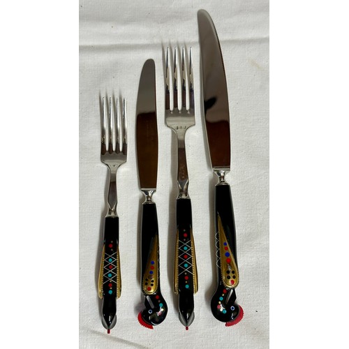 1364 - A vintage cased 12 piece Jezzine Phoenix cutlery set comprising of a 6 place setting 6 forks, 6 spoo... 