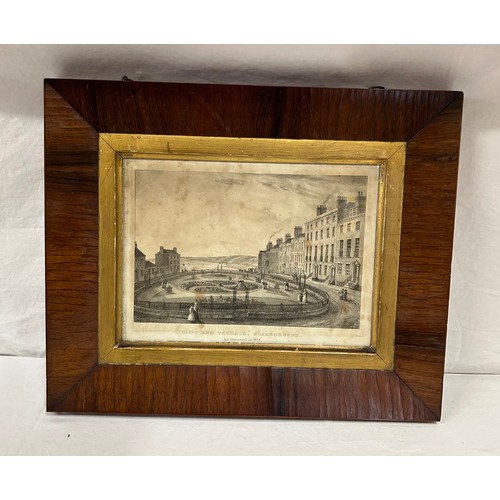 1370 - Two 19th century prints of Scarborough in Rosewood frames to include Cliff and Terrace 1828 and View... 