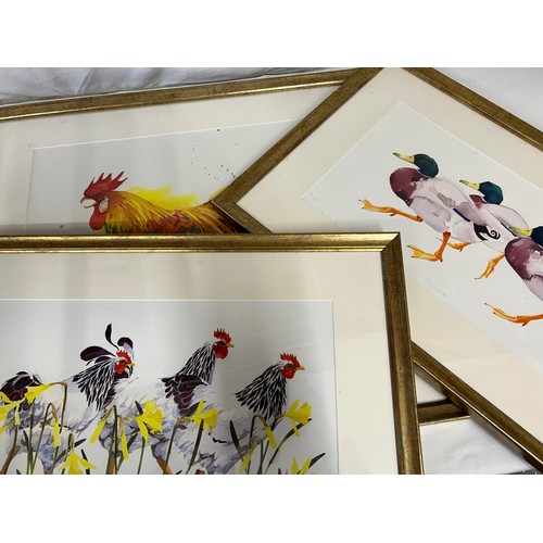 1371 - Three limited edition watercolour prints by Mary Ann Rogers to include 'Alarm' (248/500) image 57cm ... 