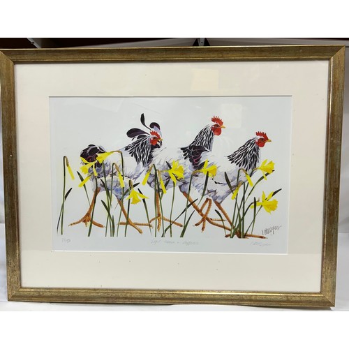 1371 - Three limited edition watercolour prints by Mary Ann Rogers to include 'Alarm' (248/500) image 57cm ... 