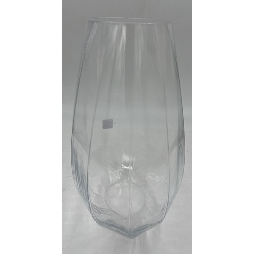 272 - A Georg Jensen Denmark clear glass vase. Marked to base. 29cm h.