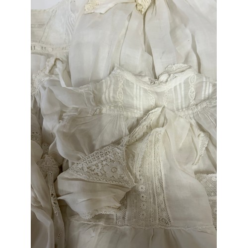 740 - A collection Victorian Nightgowns (4), Petticoats (3) along with 6 Christening Gowns all in cotton/l... 