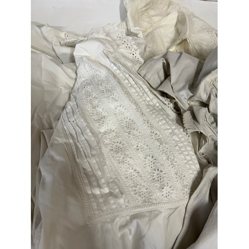 740 - A collection Victorian Nightgowns (4), Petticoats (3) along with 6 Christening Gowns all in cotton/l... 