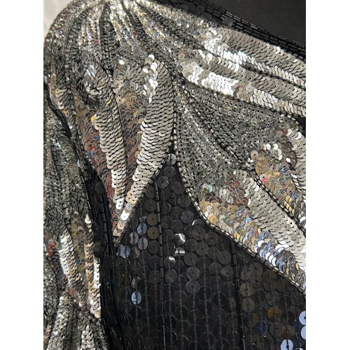 735 - Vintage Frank Usher to include an evening jacket heavily embellished with faux jewels and sequins si... 