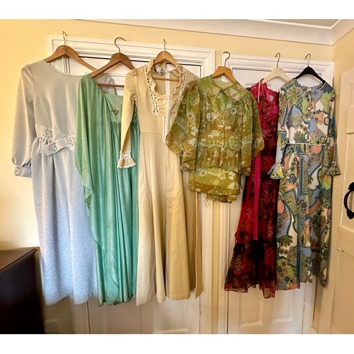 729 - A collection of vintages 60's and 70's dresses to include 'Mr Darren' size 10, a green 'Anne Aston G... 